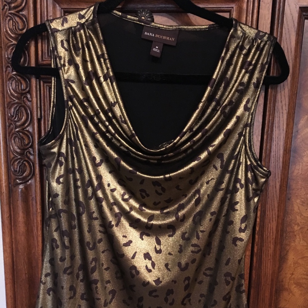 Dana Buchman  sleeveless Animal Print Top